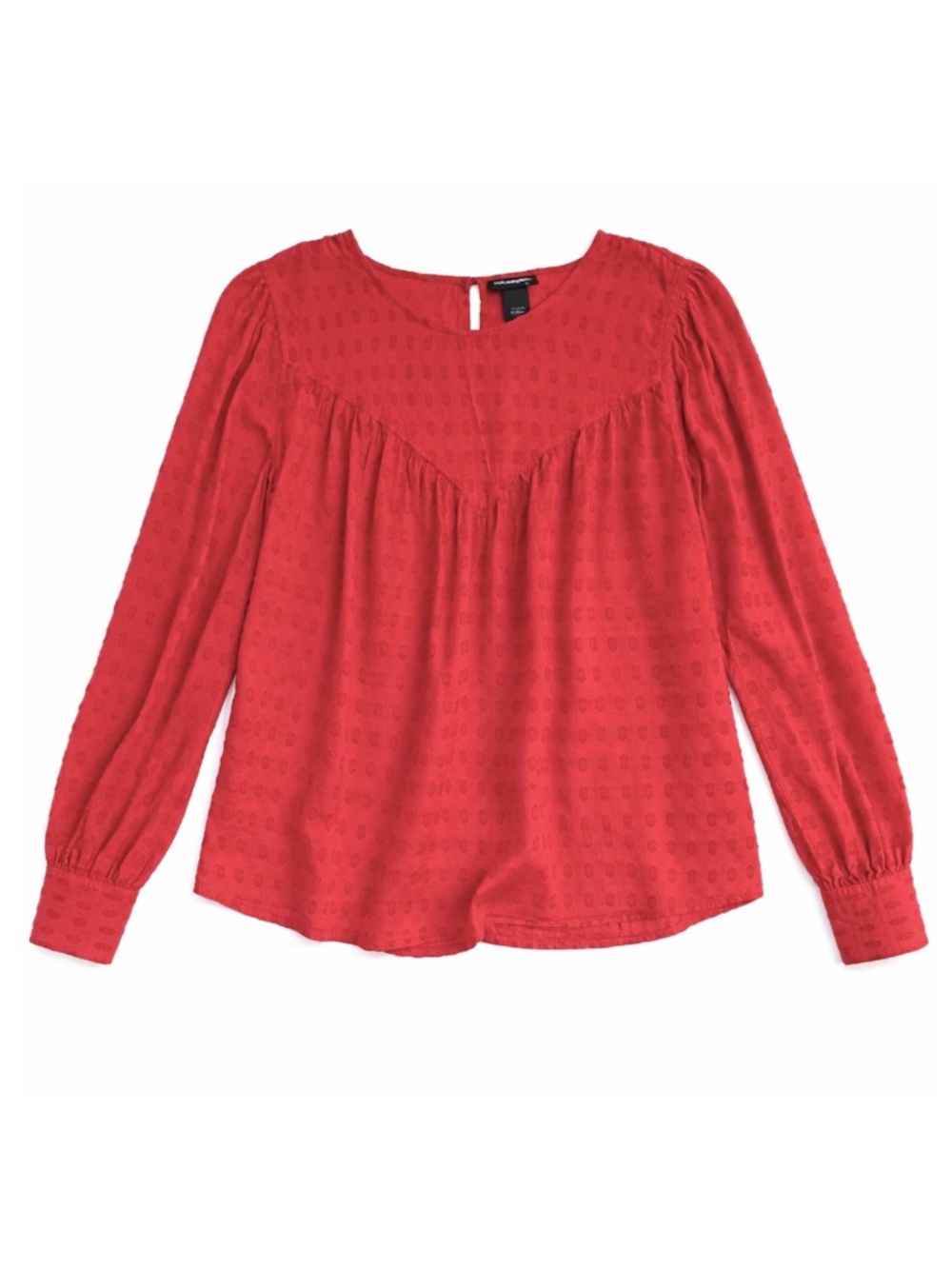 Wrangler Retro Red Textured Boho Western Blouse Small